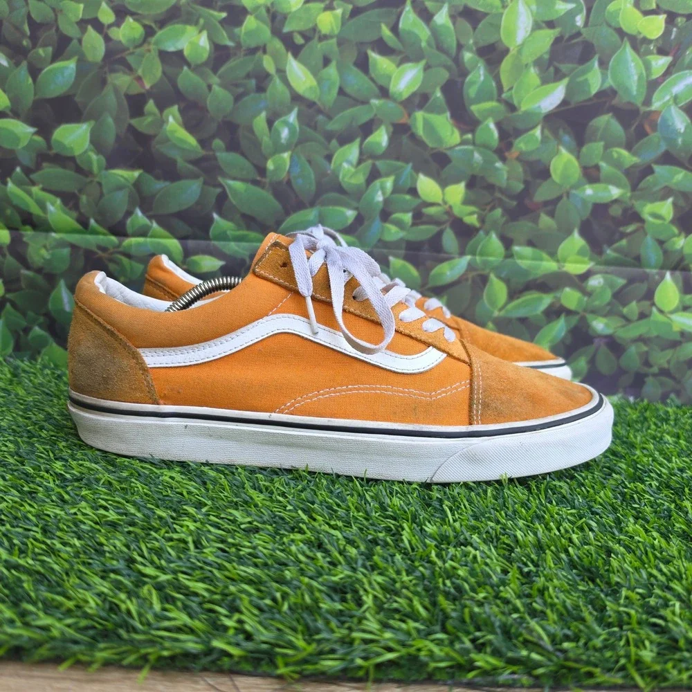 Vans Old Skool Orange Suede Canvas Skate Shoes Mens 12 Low Top Sneakers 508731